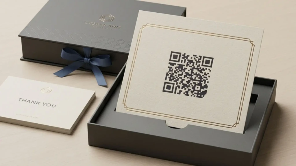 Test 1 Custom QR Code with Brand Landing Page as a Corporate Gift