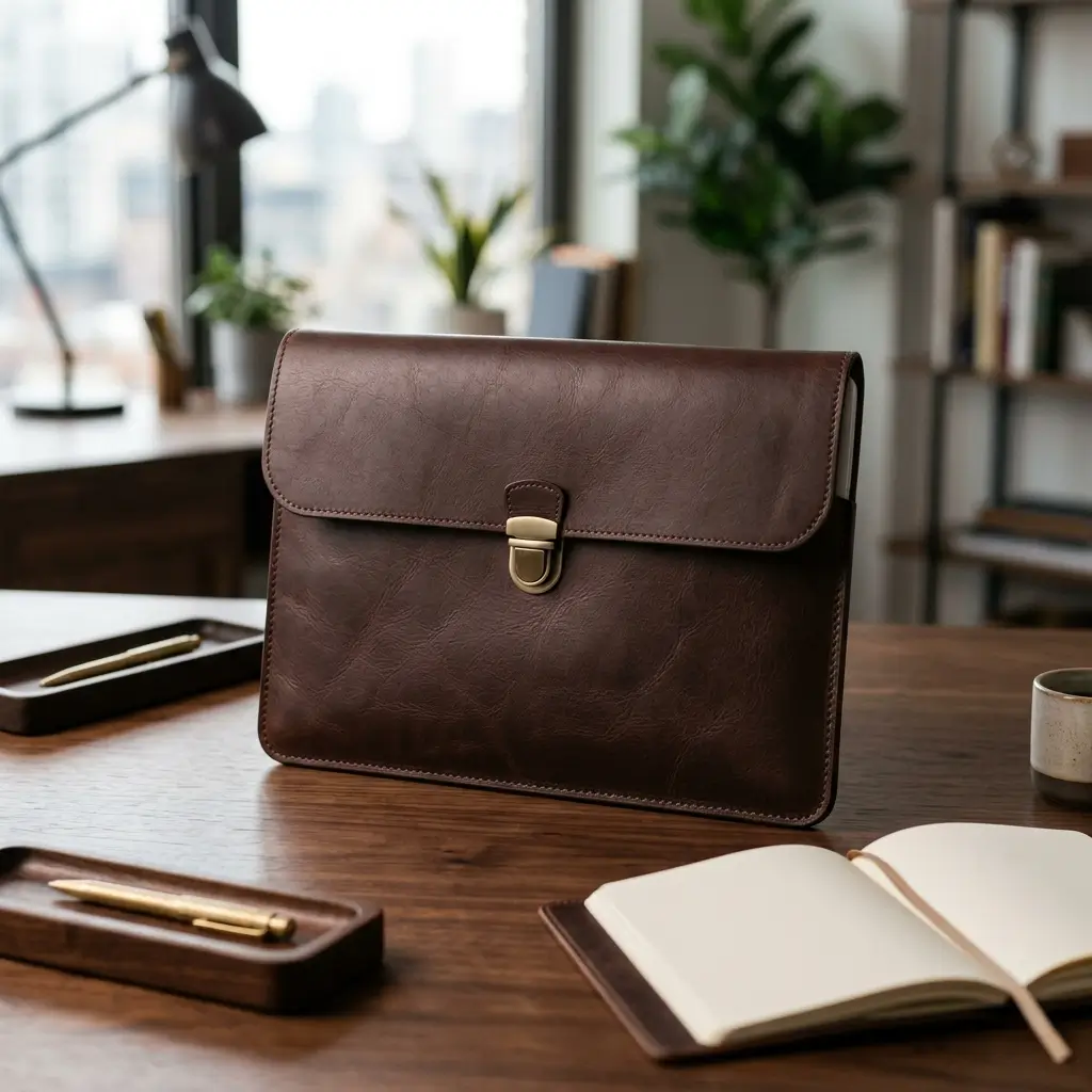 Test 1 Executive Leather Laptop Sleeve as a Customisable Corporate Gift 1 1