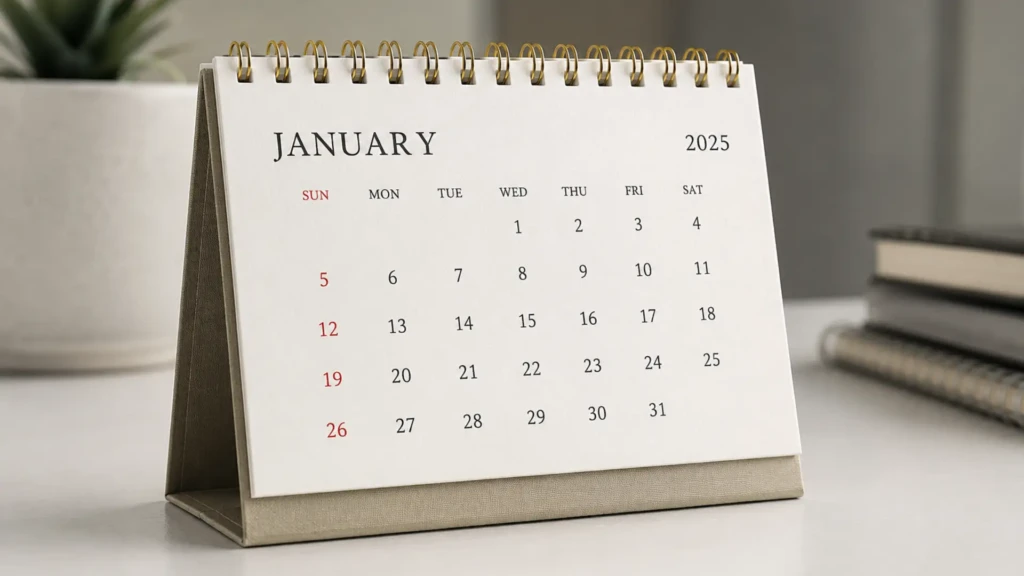 Test 1 Mini Desk Calendar as a Corporate Gift