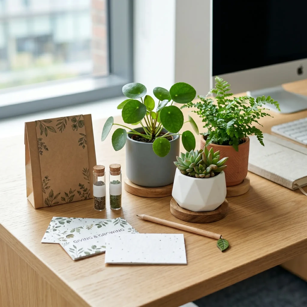 Test 1 Mini Desk Plants as a Customisable Corporate Gift