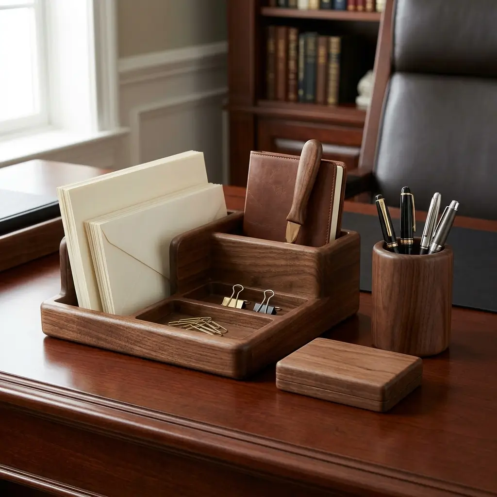 Test 1 Premium Wooden Desk Organizer Set as a Corporate Gift
